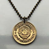 1973 Yugoslavia 20 Para Serbia Croatia Belgrade Bosnia coin pendant Herzegovina Slovenia Srbija Balkans South Slavic n001157