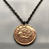 1906 China Tai-Ching-Ti-Kuo 10 Cash coin pendant Chinese water dragon Guangxu emperor Zaitian Qing dynasty Tai Ch'ing Ti Kuo Ping n001335