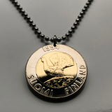 1993 Finland Suomi 10 Markkaa coin pendant necklace jewelry Finnish Capercaillie bird Helsinki Espoo Finnic Tampere Vantaa Oulu Turku Lahti Savonlinna Rovaniemi Mikkeli Uusimaa Pirkanmaa Jyväskylä Porvoo Nordic n000325