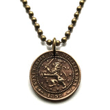 1898 Netherlands Nederland 1 Cent coin pendant necklace jewelry Dutch lion Amsterdam Utrecht Nederlanden Groningen Almere Stad Breda Nijmegen Gouda Muiden n001209