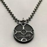 1943 Netherlands Nederland 1 Cent coin pendant Dutch Circled Cross World War 2 Nazi Germany occupation WWII Holland Amsterdam Rotterdam The Hague Utrecht Eindhoven Groningen Tilburg Gouda Zeeland n003540