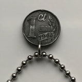1943 Netherlands Nederland 1 Cent coin pendant Dutch Circled Cross World War 2 Nazi Germany occupation WWII Holland Amsterdam Rotterdam The Hague Utrecht Eindhoven Groningen Tilburg Gouda Zeeland n003540