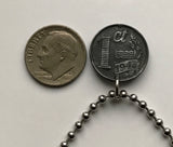 1943 Netherlands Nederland 1 Cent coin pendant Dutch Circled Cross World War 2 Nazi Germany occupation WWII Holland Amsterdam Rotterdam The Hague Utrecht Eindhoven Groningen Tilburg Gouda Zeeland n003540