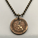 1899 Niederlande Nederland 1 Cent Münze Anhänger Halskette Schmuck Niederländischer Löwe Amsterdam Utrecht Groningen Almere Stad Breda Nijmegen Gouda Muiden n000445