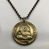 1976 Honduras 10 Ct coin pendant pirámide Lempira Lenca masonic eye Catracho Tegucigalpa Choluteca Yoro Olancho El Paraíso Atlántida Copán Honduran La Ceiba San Pedro Sula Choloma El Progreso Comayagua Cortés Francisco Morazán Juticalpa Yuscarán n001993