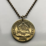 1976 Honduras 10 Ct coin pendant pirámide Lempira Lenca masonic eye Catracho Tegucigalpa Choluteca Yoro Olancho El Paraíso Atlántida Copán Honduran La Ceiba San Pedro Sula Choloma El Progreso Comayagua Cortés Francisco Morazán Juticalpa Yuscarán n001993