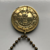 1976 Honduras 10 Ct coin pendant pirámide Lempira Lenca masonic eye Catracho Tegucigalpa Choluteca Yoro Olancho El Paraíso Atlántida Copán Honduran La Ceiba San Pedro Sula Choloma El Progreso Comayagua Cortés Francisco Morazán Juticalpa Yuscarán n001993