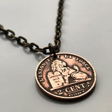 1909 Belgium 2 Centimes coin pendant necklace Belgian lion Brussels Antwerp Bruges Ghent Liège Mons Flanders Flemish Hasselt Kortrijk Ostend Ypres Dinant Ardennes n003230