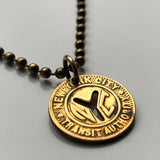 USA NYC 1953-1970 New York City Subway transit token coin pendant Manhattan Brooklyn Bronx Queens E F R trains railroad transportation n003226