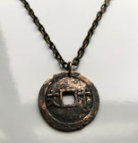 1907-1916 Vietnam 10 Văn cash coin pendant Hanoi Ho Chi Minh City Hoi An Da Nang Muong people Mường Nhà Nguyễn Nha Trang Hạ Long Bay n002191