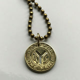 USA NYC 1953-1970 New York City Subway transit token coin pendant Manhattan Brooklyn Bronx Queens E F R trains railroad transportation n003226