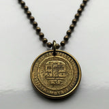 MBTA Massachusetts Bay Transportation Authority Subway train transit T Token coin pendant Boston Massachusetts initial T necklace n001072