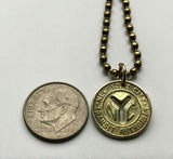 USA NYC 1953-1970 New York City Subway transit token coin pendant Manhattan Brooklyn Bronx Queens E F R trains railroad transportation n003226