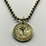 USA NYC 1953-1970 New York City Subway transit token coin pendant Manhattan Brooklyn Bronx Queens E F R trains railroad transportation n003226