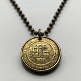 MBTA Massachusetts Bay Transportation Authority Subway train transit T Token coin pendant Boston Massachusetts initial T necklace n001072