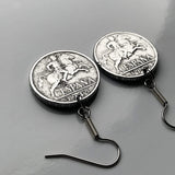 1940 España Spain 10 Centimos coin earrings escudo Español Madrid Barcelona Murcia Asturias Catalan Las Palmas Vigo Gijón Ibiza Oviedo e000376