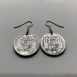 1940 España Spain 10 Centimos coin earrings escudo Español Madrid Barcelona Murcia Asturias Catalan Las Palmas Vigo Gijón Ibiza Oviedo e000376