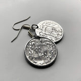 1940 España Spain 10 Centimos coin earrings escudo Español Madrid Barcelona Murcia Asturias Catalan Las Palmas Vigo Gijón Ibiza Oviedo e000376