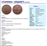 1909 Belgium 2 Centimes coin pendant necklace Belgian lion Brussels Antwerp Bruges Ghent Liège Mons Flanders Flemish Hasselt Kortrijk Ostend Ypres Dinant Ardennes n003230