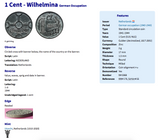 1943 Netherlands Nederland 1 Cent coin pendant Dutch Circled Cross World War 2 Nazi Germany occupation WWII Holland Amsterdam Rotterdam The Hague Utrecht Eindhoven Groningen Tilburg Gouda Zeeland n003540