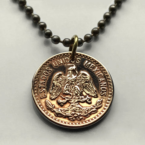 1946 Mexico 1 Centavo coin pendant necklace jewelry Mexican eagle Iztapalapa Ecatepec Guadalajara Puebla Juárez Tijuana León Monterrey Acapulco Yucatán Cancún Cuernavaca Oaxaca Jalisco Zapopan Toluca Chihuahua n000495