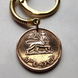 1944 Ethiopia 10 Santeem coin pendant necklace jewelry Lion of Judah Haile Selassie Rasta Jewish tribe Ras Gondar Mek'ele Oromia Jamaica Axum Dan n000720
