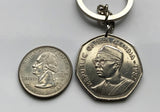 1987 Gambia 1 Dalasi coin pendant necklace West African Slender snouted crocodile alligator Serekunda Brikama Banjul Brikama Kanifing Kerewan n002774