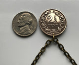 1881 Netherlands 2-1/2 Cents coin pendant necklace jewelry Dutch lion Amsterdam Utrecht Holland Rotterdam The Hague Eindhoven Groningen Tilburg Leiden Nederlanden Groningen Almere Stad Breda Nijmegen Gouda n001216