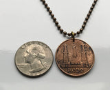 1973 Nigeria 1 Kobo coin pendant Nigerian horse eagle Abuja Lagos black shield West Africa Zuma Rock Victoria Island Harcourt Ibo n001572