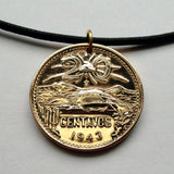 1944 Mexico 20 Centavos coin pendant Pirámide del Sol Teotihuacán Tzacualli Calzada de los Muertos Toltecs Edomex Cerro Gordo Aztecas n000534