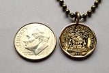South Africa 10 Cents coin pendant Arum Lilies lily flowers bouquet flora plants blossom spring Johannesburg Cape Town n000081