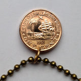 1972 Liberia 1 Cent coin pendant cute African elephant safari jungle Monrovia Montserrado County Gompa City Gbezohn Grand Bassa Kpelle Black American Bassa Grebo people Nimba Liberian Kreyol Gbarnga Buchanan Ganta USA colonization n000785