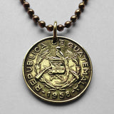 1963 Guatemala 1 Centavo coin pendant necklace jewelry resplendent Quetzal bird rifles Chapín Quetzaltenango espadas Jalapa Escuintla Guate Petapa K’iche' n000965