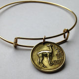 Peru 1/2 Sol coin Peruvian llama alpaca adjustable bangle bracelet vicuña camel cute Machupichu Cuzco Lima Inca Andes b000012