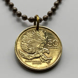 1994 Philippines 50 Sentimo coin pendant Monkey-eating eagle Manila Bohol Cebu Coron Mindanao Luzon Batangas Bulacan Cavite Laguna n002041
