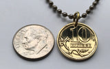 2006 Russia 10 Kopecks coin pendant necklace jewelry St. George on horseback dragon slayer Russian horse rider St. Petersburg Moscow necklace n000892