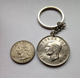 1965 New Zealand 1/2 Crown coin pendant Maori Koruru Mask Auckland Te Reo Polynesia Queenstown Hahei North Island waka Kiwi haka UK n002520
