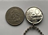 1970 or 1977 Brazil 10 Centavos coin pendant Lady Liberty São Paulo Recife Pernambuco Bahia Minas Gerais Pelourinho Belem Santa Catarina n001276