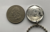 1994 Brazil 25 Centavos coin pendant lady republic São Paulo Recife Pernambuco Bahia Minas Gerais Pelourinho Santa Catarina Belem n002182