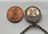 1950 Mozambique 20 Cent coin pendant Mozambican Maputo Bantu Tsonga Tete Quelimane Lichinga Zambezia Sofala Gorongosa Marrabenta n001177