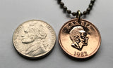 1983 Zambia 2 Ngwee coin pendant Martial Eagle Lusaka African bird Sub-Saharan Bantu East Africa Zambezi river hawk fashion jewelry n000572