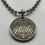 1900 Germany Deutschland 5 Pfennig coin pendant German eagle Berlin Munich Bundesadler Dresden Bonn Hanover Leipzig Dortmund Bavaria n000640