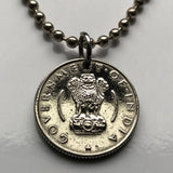 1951 India 1/4 Rupee coin pendant Sarnath Lion Capital Ashoka Pillar Bombay Dharma Pune Bangalore Varanasi Ganges Punjab Hindi Hindu n002305