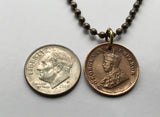 1933 UK British  India 1/12 Anna coin pendant necklace jewelry New Delhi Mumbai Agra Gujarat Pune Bangalore Varanasi Ganges Punjabi Hindi Urdu Hindu n002253