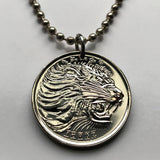 Ethiopia 50 Santeem coin pendant African lion of Judah Israelite tribe Rasta Solomonic dynasty Jewish Kebra Nagast Tigrinya Afar n001034