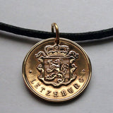 1947 Luxembourg Letzeburg 25 Centimes coin pendant necklace jewelry Luxembourgish lion Esch-sur-Alzette Differdange Dudelange Wormeldange Grund Diekirch Schengen Pétange Rumelange Redange Bourscheid n000651