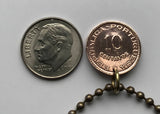 1960 Mozambique 10 Centavos coin pendant Mozambican Maputo Bantu Tsonga Tete Quelimane Lichinga Zambezia Sofala Gorongosa Marrabenta n002300