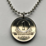 1999 Lithuania Lietuva coin pendant necklace jewelry medieval Vytis horse back armored knight Vityaz Vilnius Kaunas Klaipėda Siauliai Marijampolė Jonava Utena Curonian Spit Panevezys Pahonia Alytus Mazeikiai Trakai Island Castle Kėdainiai n001504
