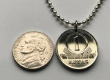 1999 Lithuania Lietuva coin pendant necklace jewelry medieval Vytis horse back armored knight Vityaz Vilnius Kaunas Klaipėda Siauliai Marijampolė Jonava Utena Curonian Spit Panevezys Pahonia Alytus Mazeikiai Trakai Island Castle Kėdainiai n001504