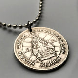 1978 Indonesia 100 Rupiah coin pendant Minangkabau house tree of life Jakarta Forestry prosperity Buddhist Sumatra Papua Sundanese n002067